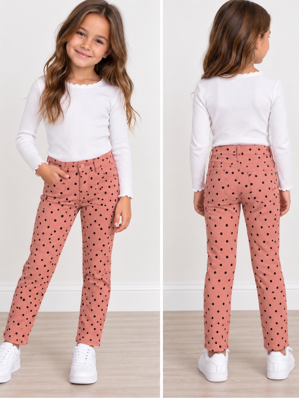 H&M Girls Pink Polka Dot Pants Size 6/7